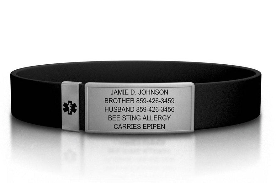 Leather Road Id Bracelets Road Id Medical Alert Bracelet The Wrist Id Elite  13mm