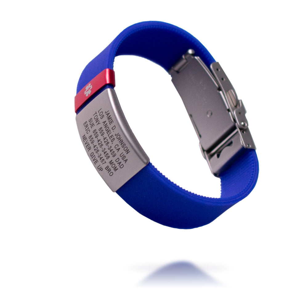 Wrist ID Elite Silicone Clasp ID Bracelet | 19 MM | Slate | ROAD iD