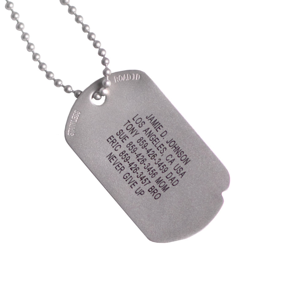2 Military Dog Tags Custom Embossed - GI ID Tags - Personalized Tag