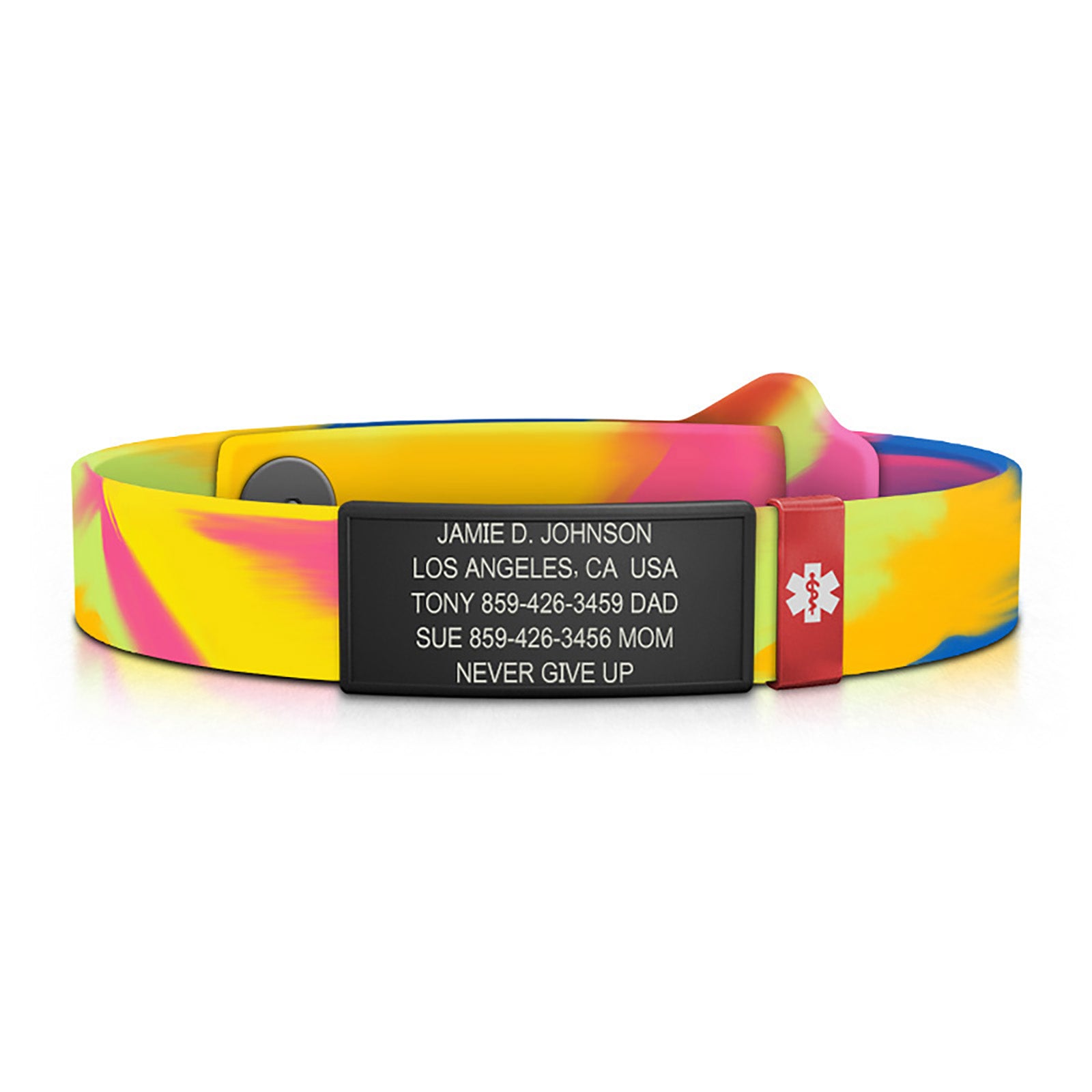 Kidsafe Medical ID ID Graphite-Ember Classic | Tie Dye ROAD iD
