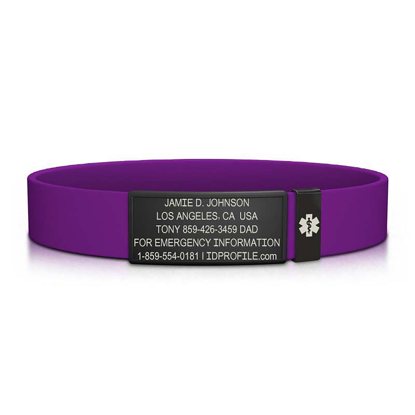 Medical Stretch ID - Kids - With iD Profile ID Graphite-Graphite Classic | Purple ROAD iD