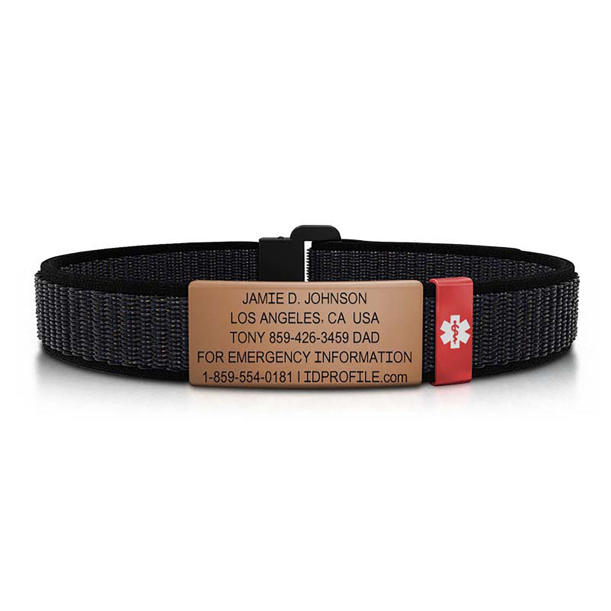 Nylon Loop Medical ID - XL - With iD Profile ID 13mm Rose Gold-Ember Classic | Cosmic ROAD iD