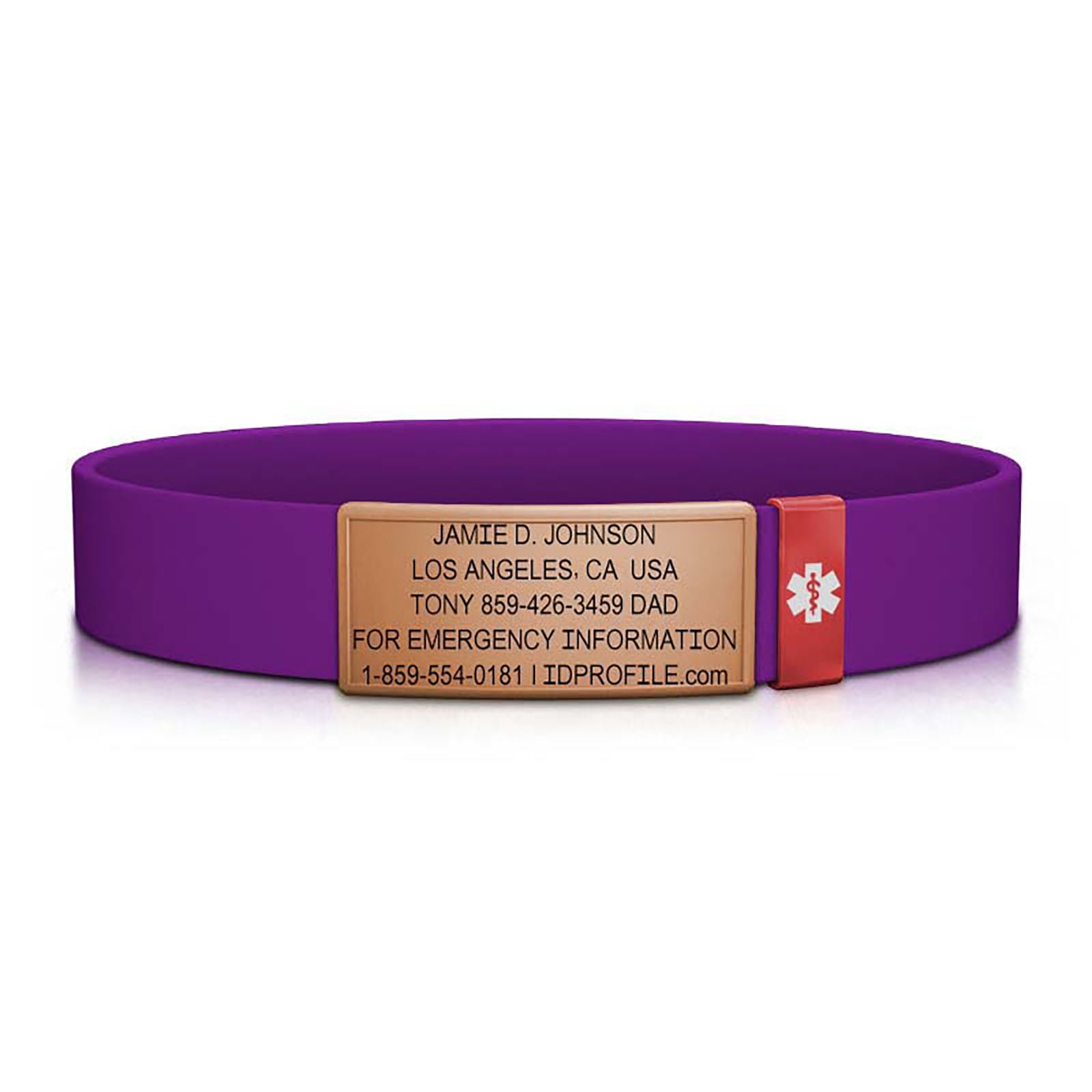 Medical Stretch ID - Men - With iD Profile ID Rose Gold-Ember Classic | Purple ROAD iD