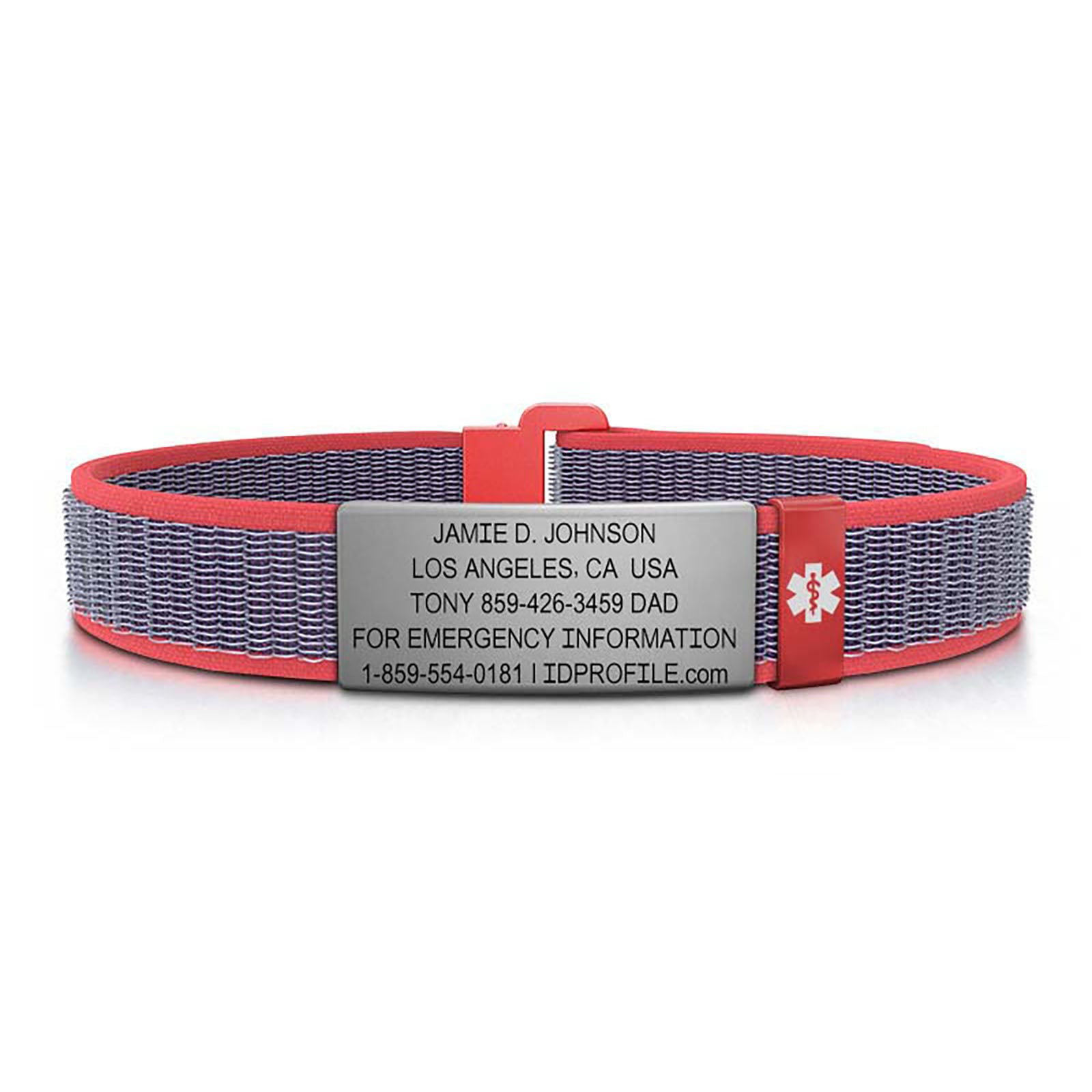 Nylon Loop Medical ID - ML - With iD Profile ID 13mm Slate-Ember Classic | Coral ROAD iD