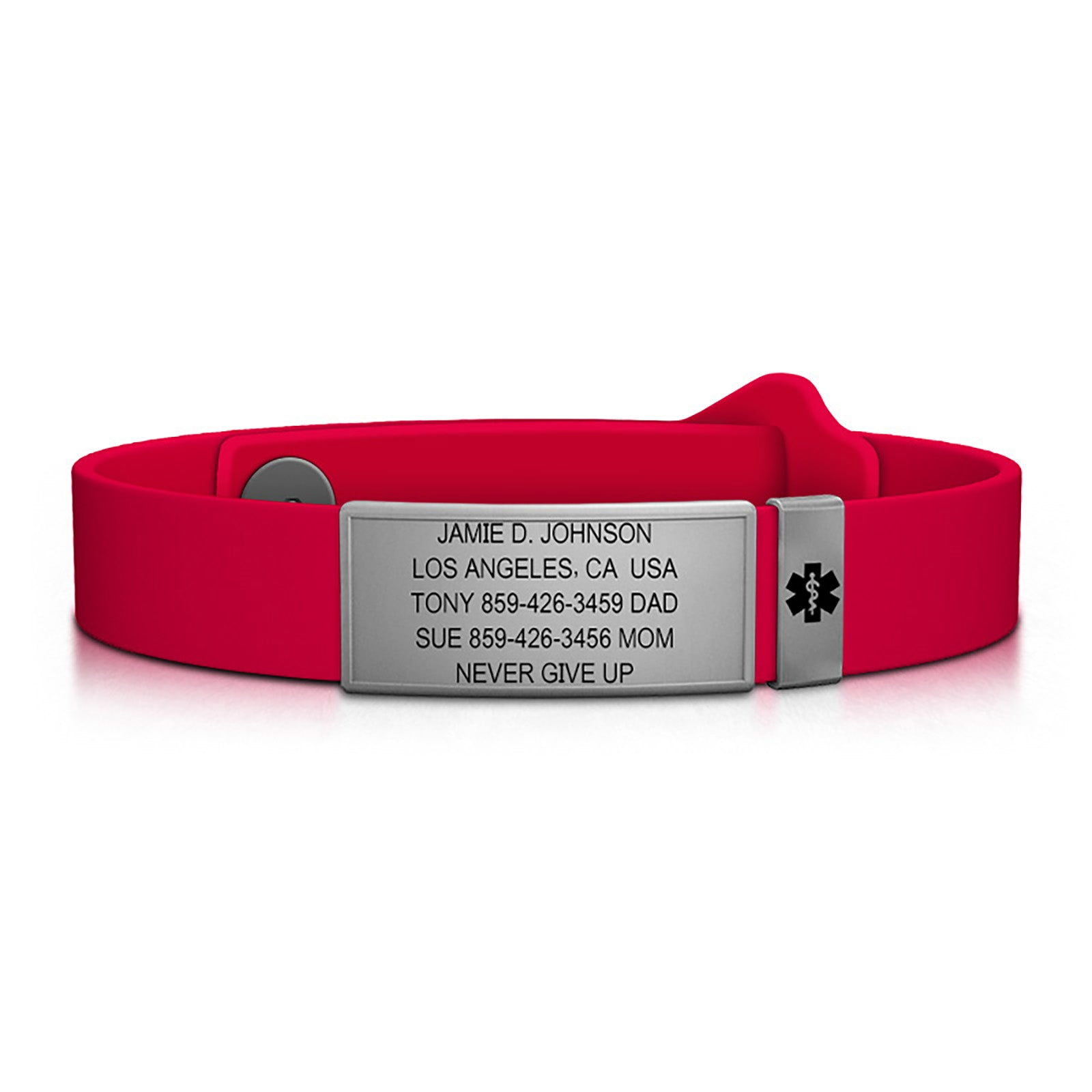 Kidsafe Medical ID ID Slate-Slate Classic | Red ROAD iD