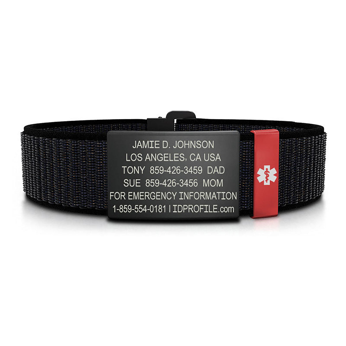 Nylon Loop Medical ID - XL - With iD Profile ID 19mm Graphite-Ember Classic | Cosmic ROAD iD