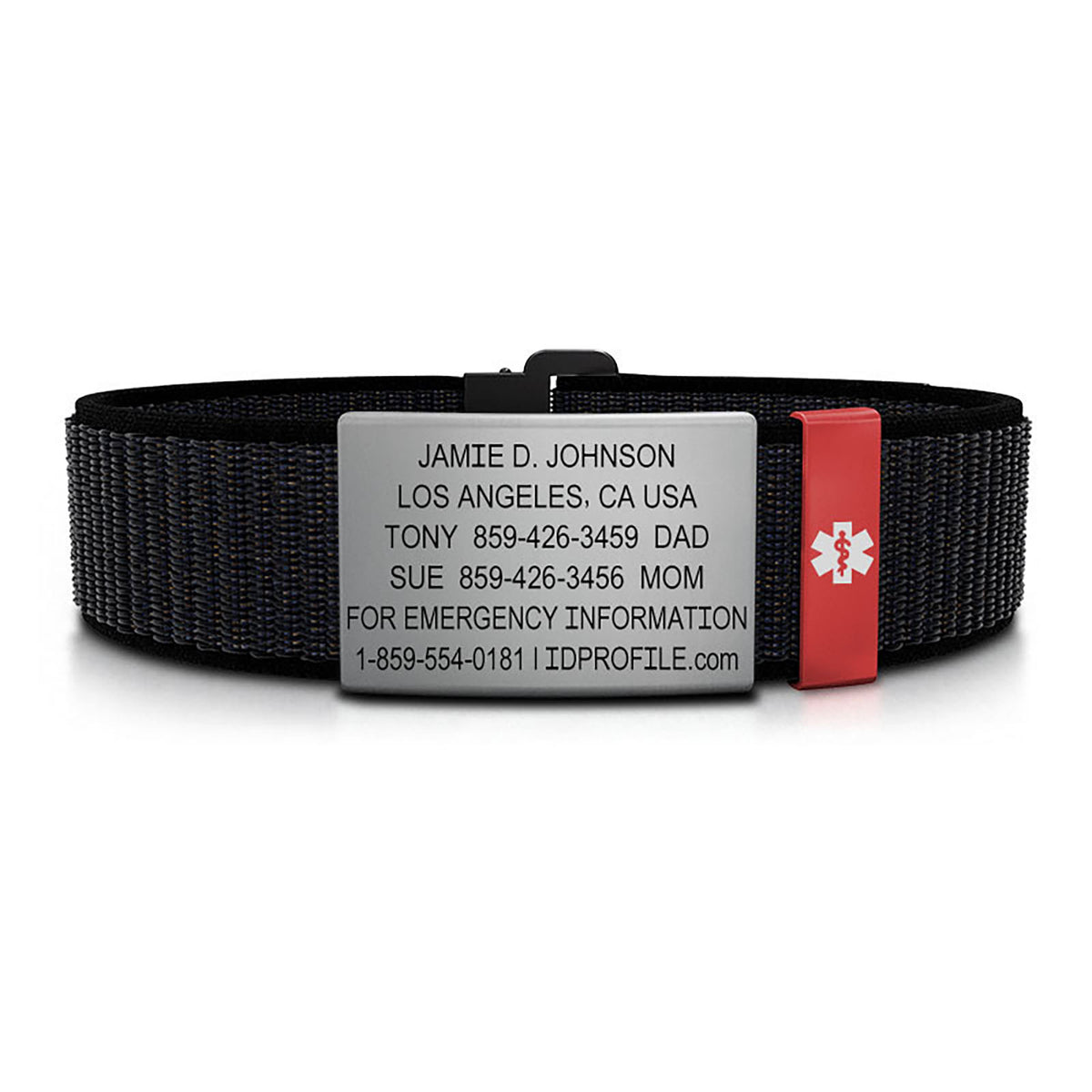 Nylon Loop Medical ID - XL - With iD Profile ID 19mm Slate-Ember Classic | Cosmic ROAD iD
