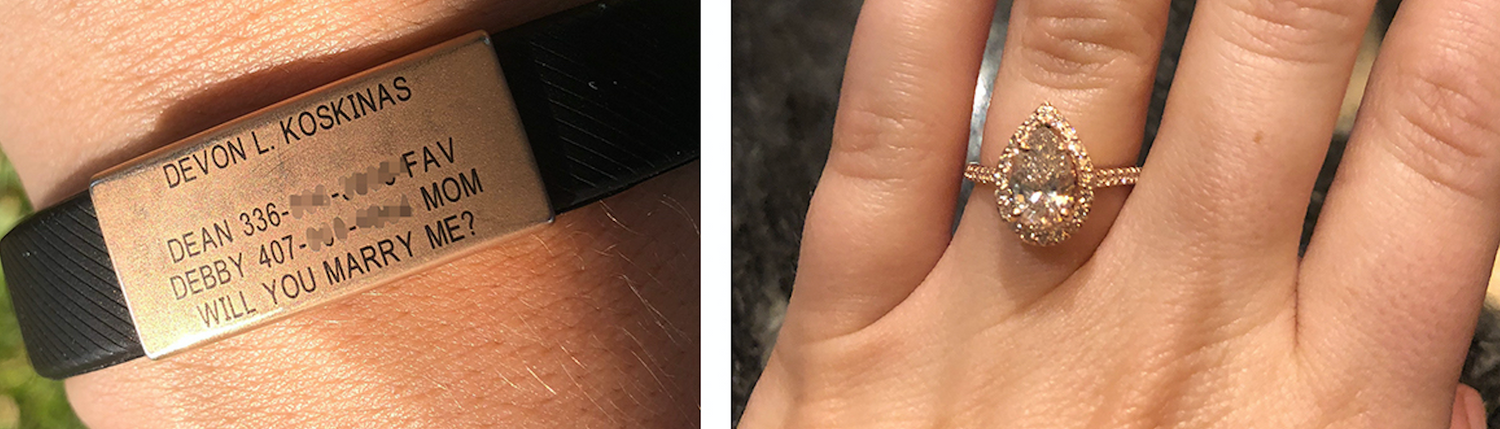 Man pops the question with surprise ID engraving