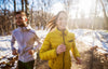couple running in snow