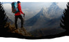 Hiker enjoying mountain scenery