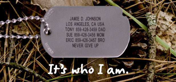 The Fixx ID Dog Tag in Sleek Matte Finish ROAD iD