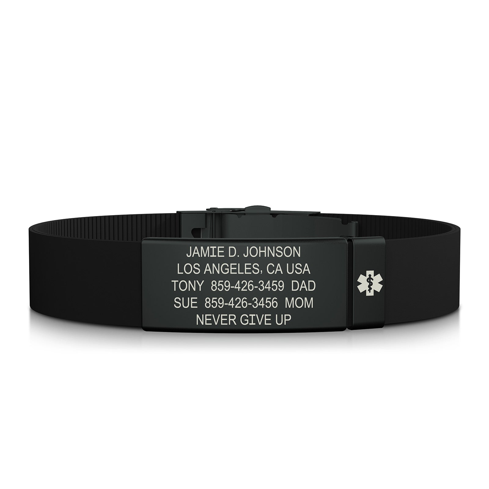 Elite Medical ID ID 13mm Graphite-Graphite Classic | Black ROAD iD