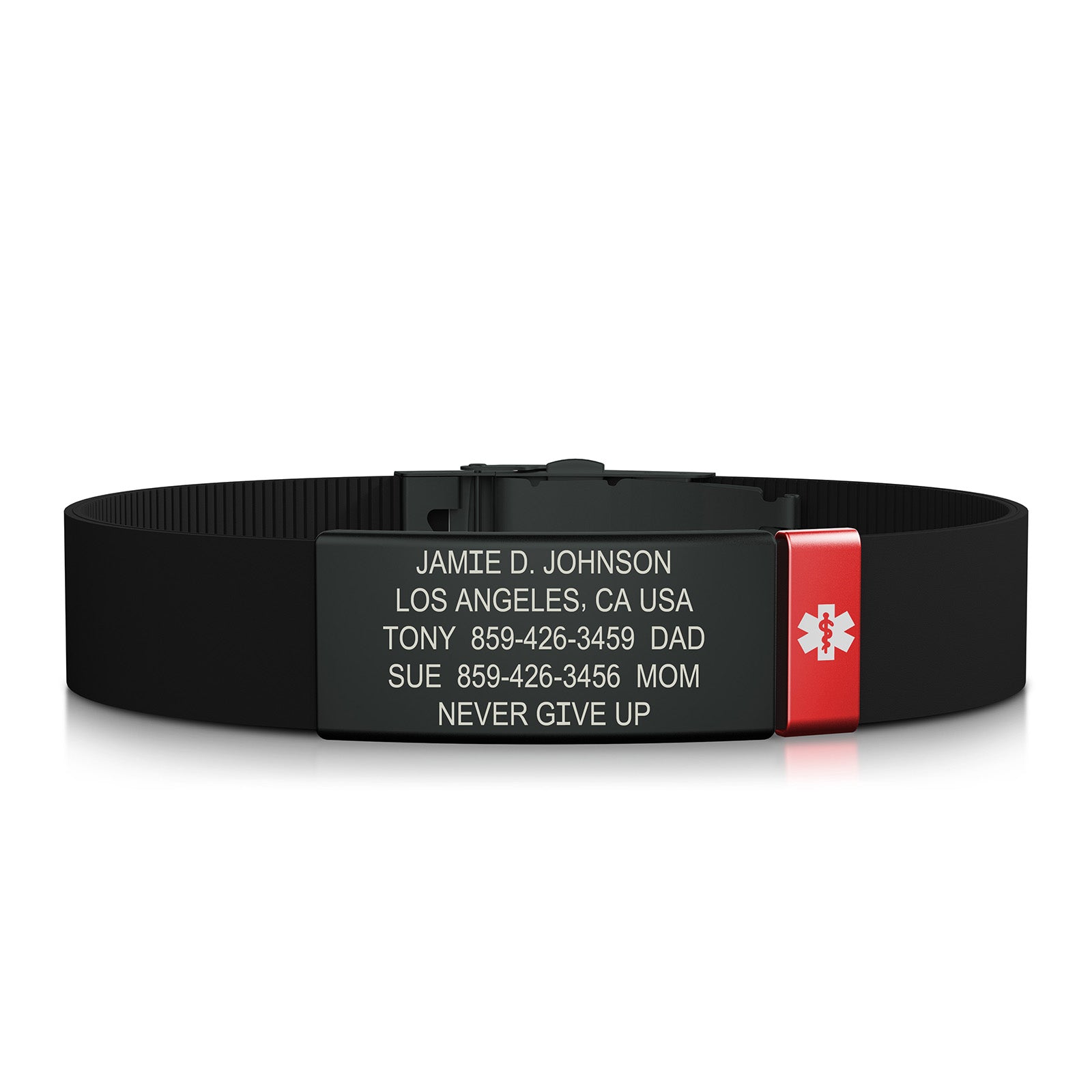 Elite Medical ID ID 13mm Graphite-Ember Classic | Black ROAD iD