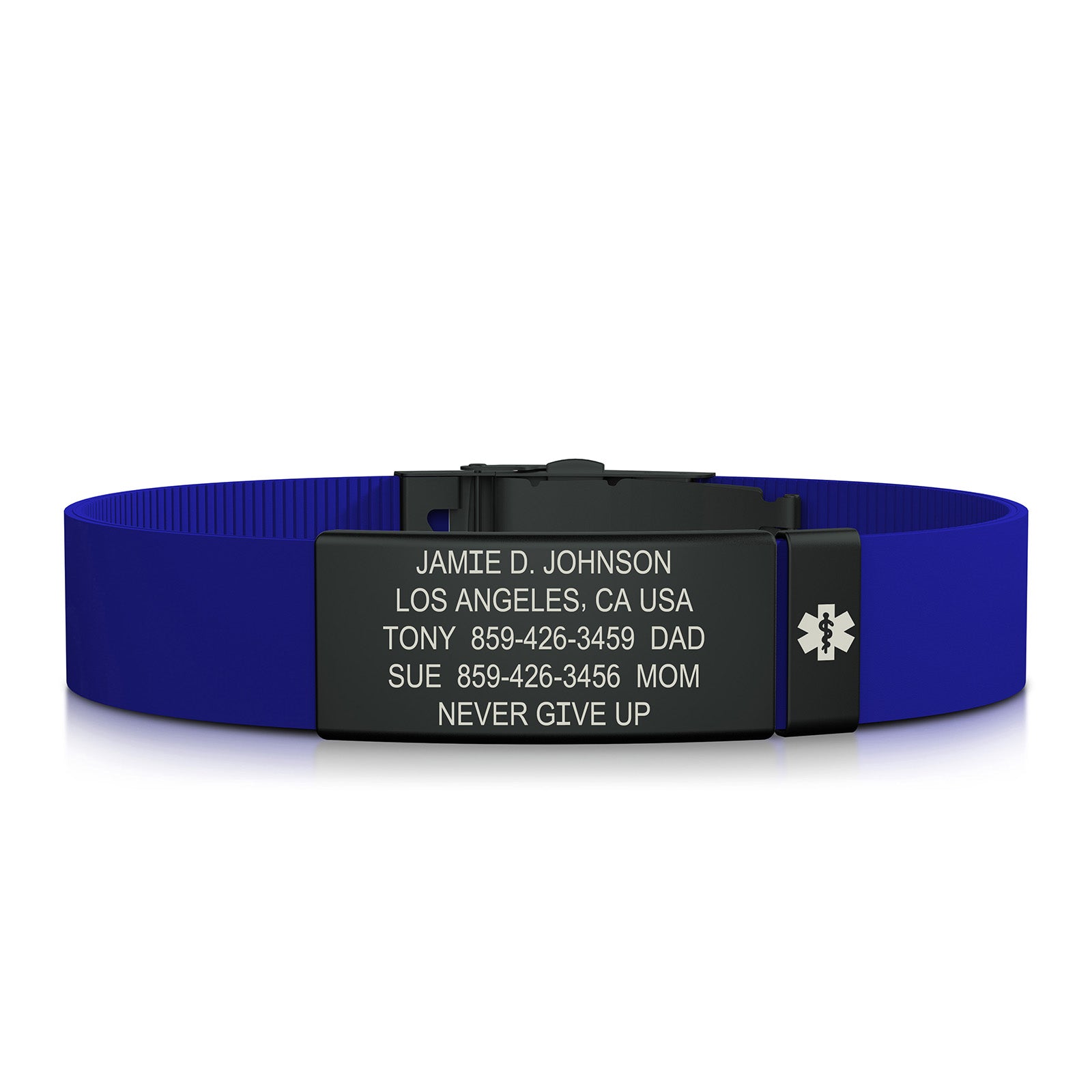 Elite Medical ID ID 13mm Graphite-Graphite Classic | Blue ROAD iD