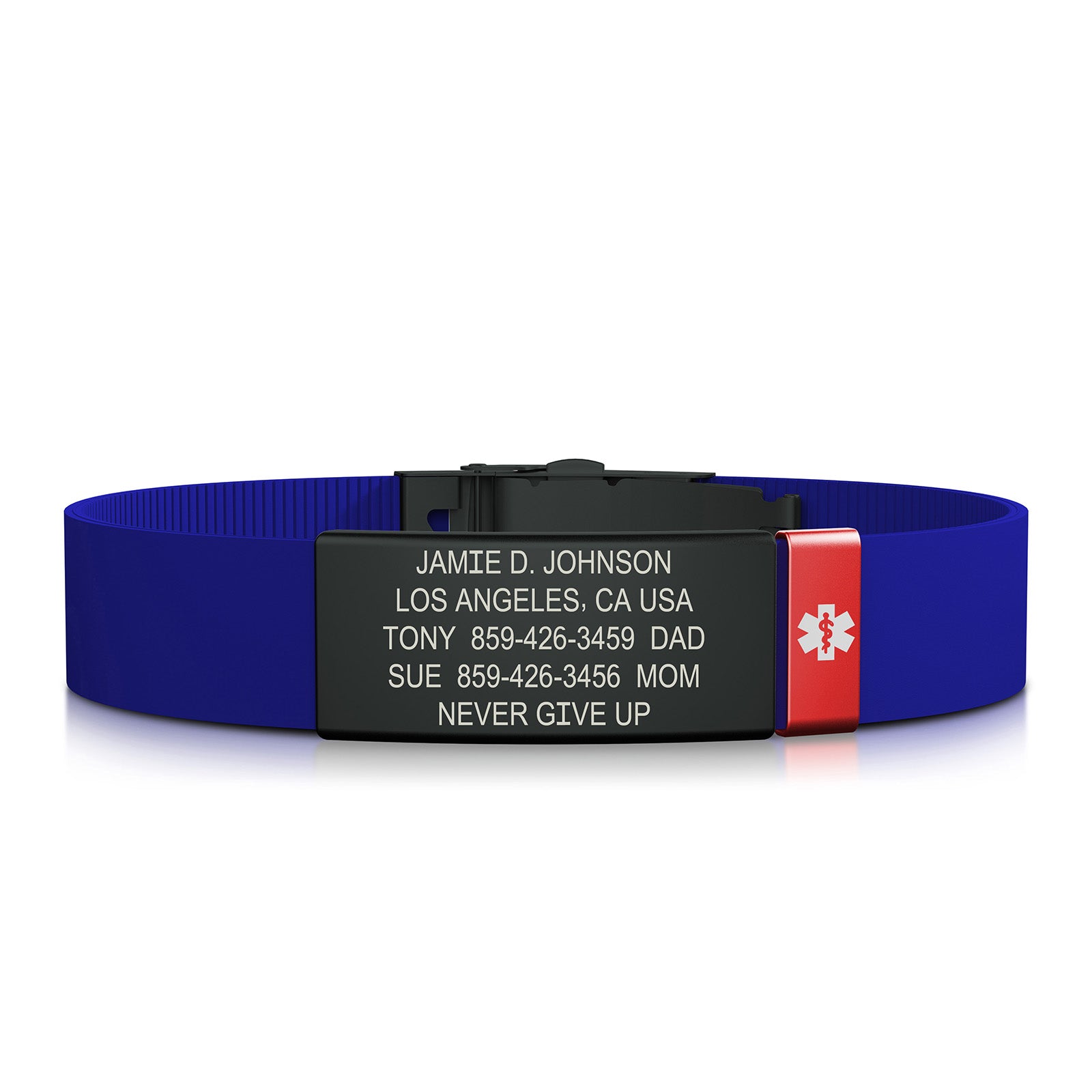 Elite Medical ID ID 13mm Graphite-Ember Classic | Blue ROAD iD