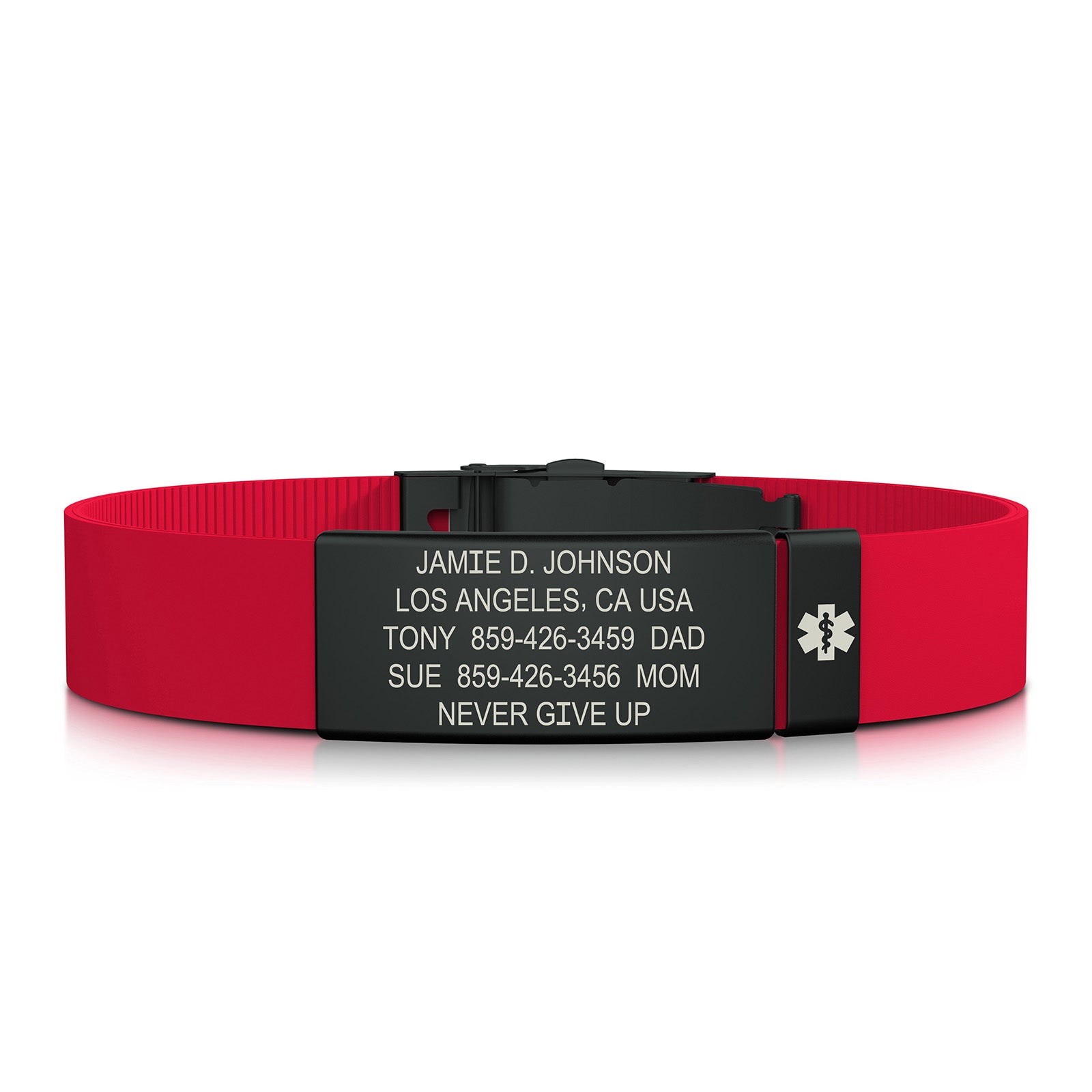 Elite Medical ID ID 13mm Graphite-Graphite Classic | Red ROAD iD