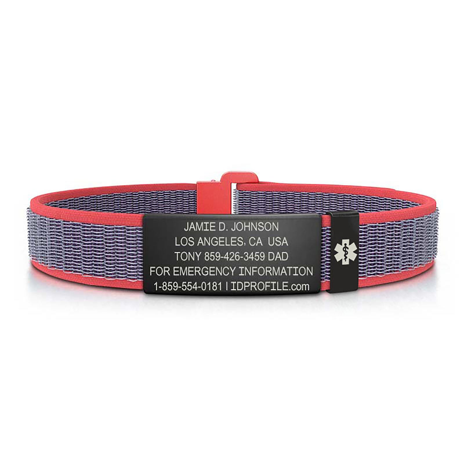 Nylon Loop Medical ID - SM - With iD Profile ID 13mm Graphite-Graphite Classic | Coral ROAD iD