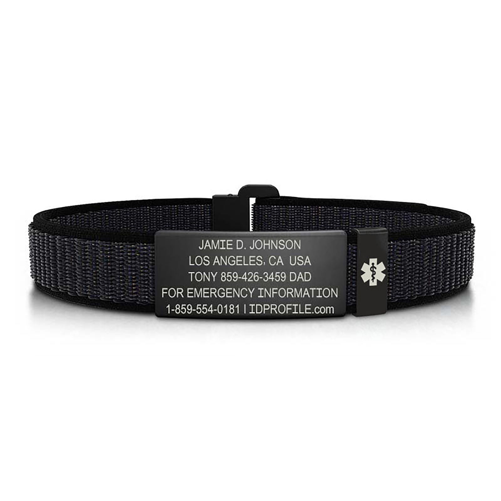 Nylon Loop Medical ID - XL - With iD Profile ID 13mm Graphite-Graphite Classic | Cosmic ROAD iD