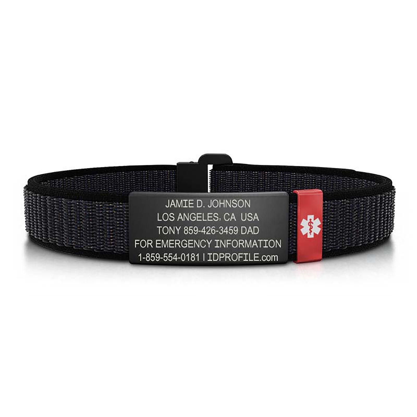 Nylon Loop Medical ID - XL - With iD Profile ID 13mm Graphite-Ember Classic | Cosmic ROAD iD