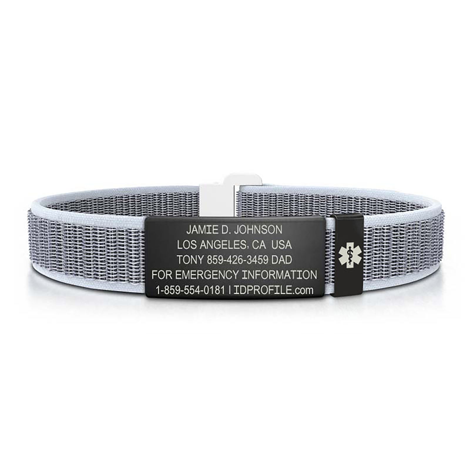 Nylon Loop Medical ID - SM - With iD Profile ID 13mm Graphite-Graphite Classic | Hazy ROAD iD
