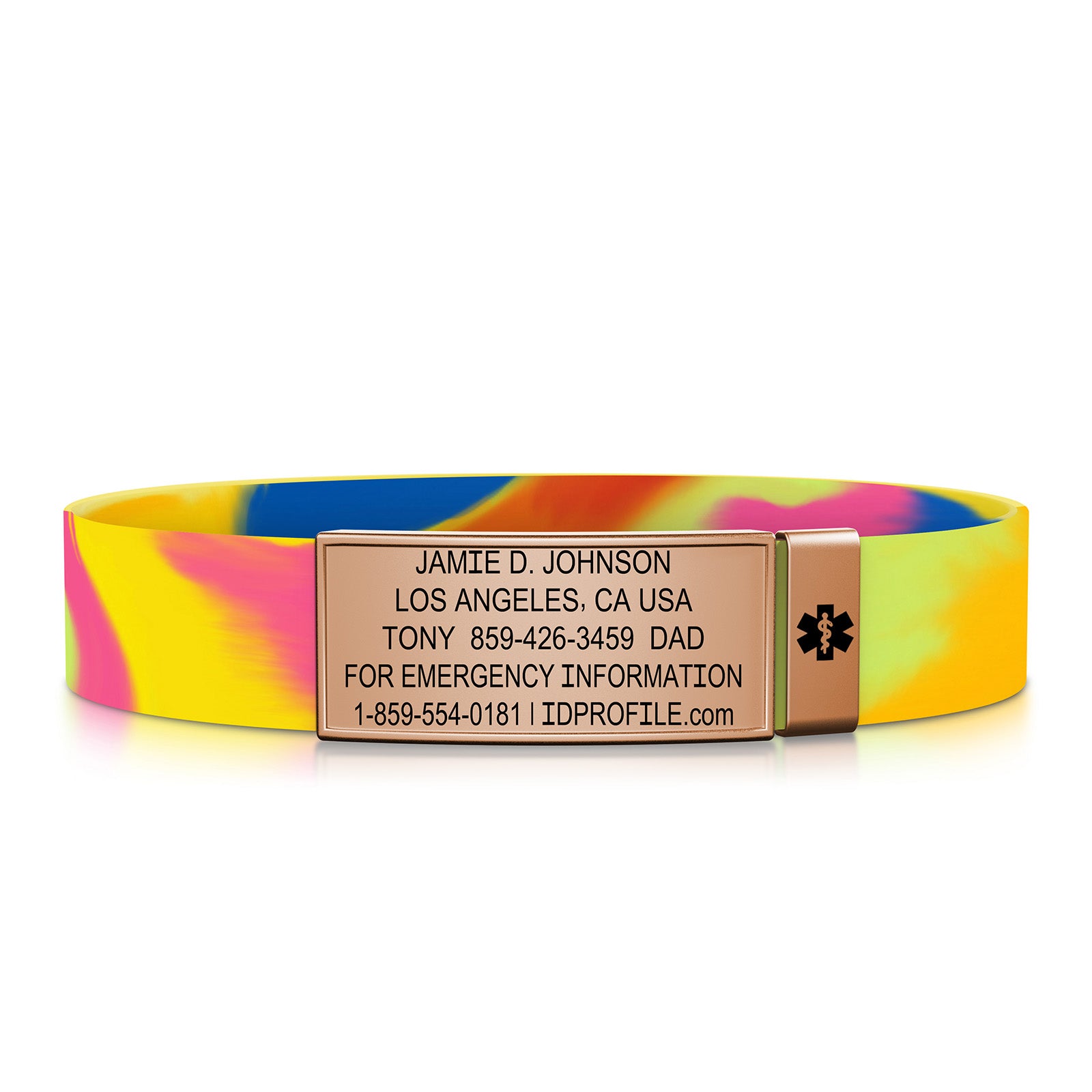 Medical Stretch ID - Kids - With iD Profile - Rose Gold-Rose Gold / Classic | Tie Dye