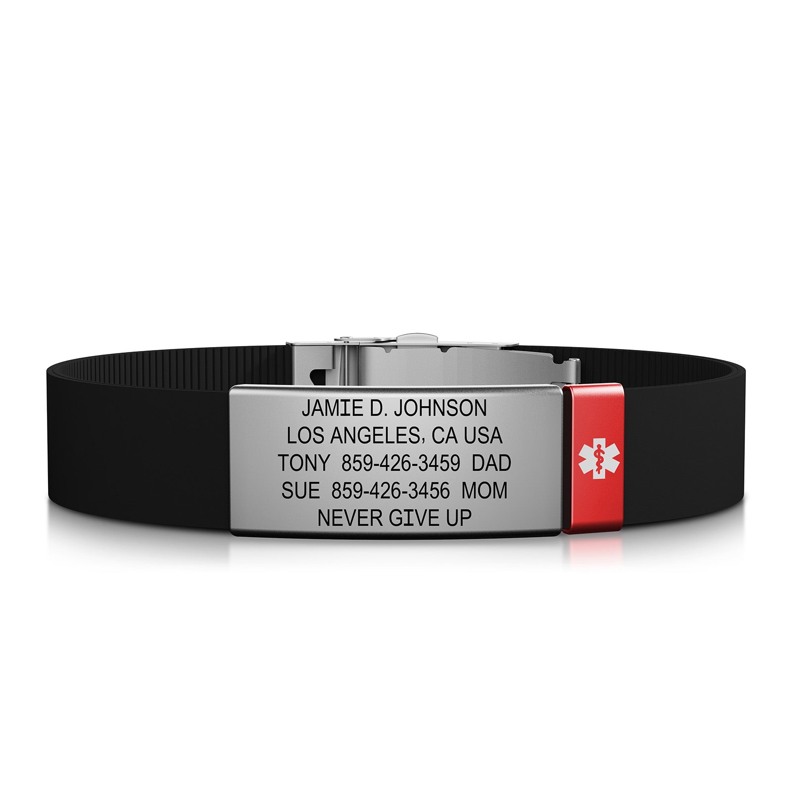 Elite Medical ID ID 13mm Slate-Ember Classic | Black ROAD iD