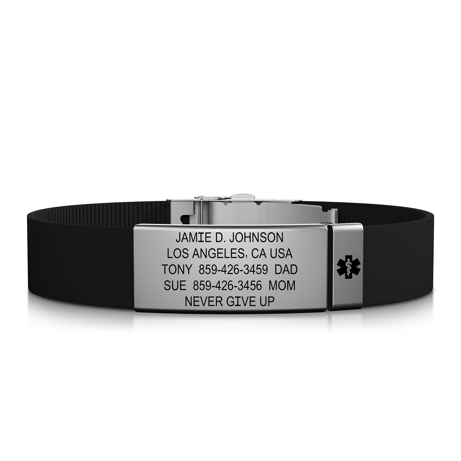Elite Medical ID ID 13mm Slate-Slate Classic | Black ROAD iD