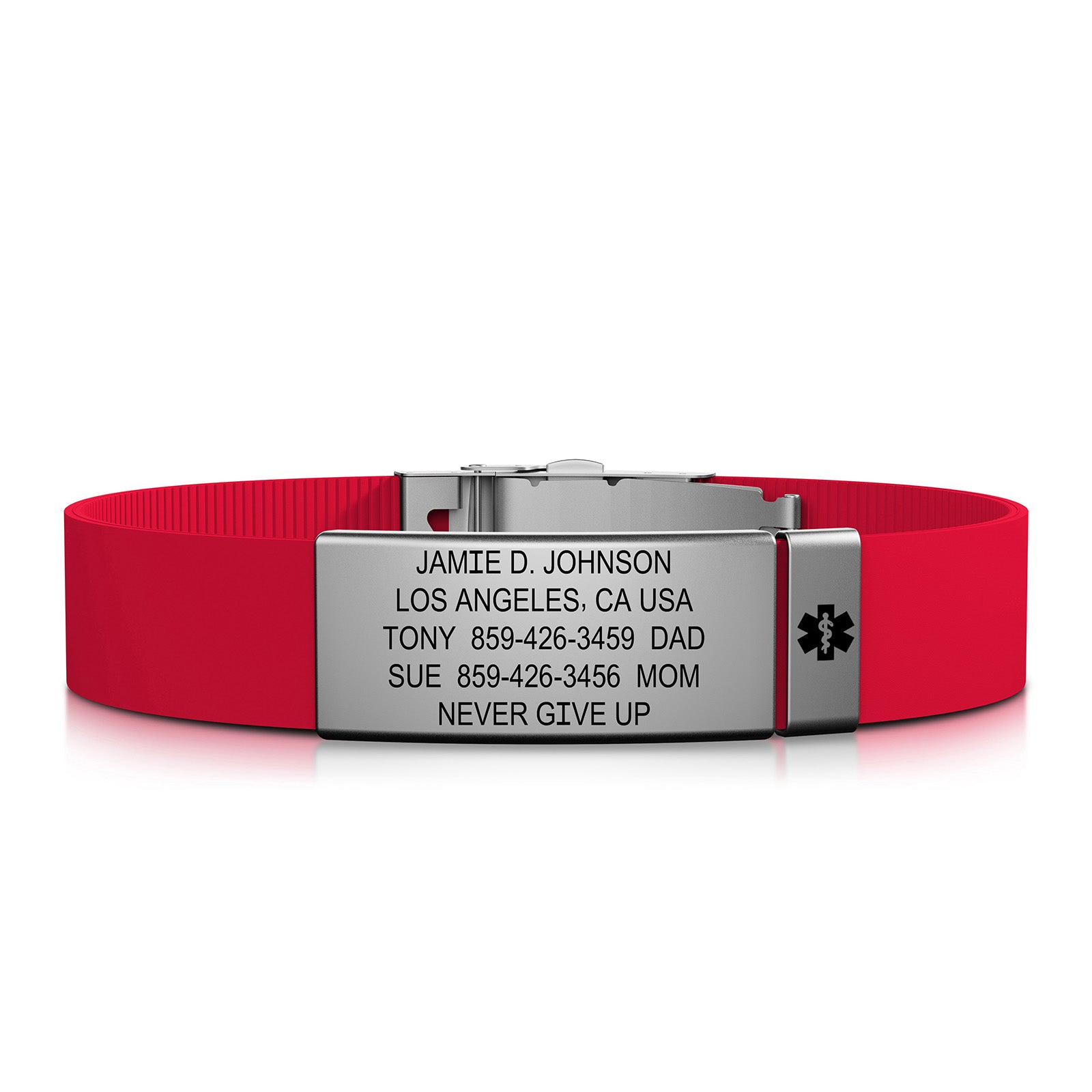 Elite Medical ID ID 13mm Slate-Slate Classic | Red ROAD iD