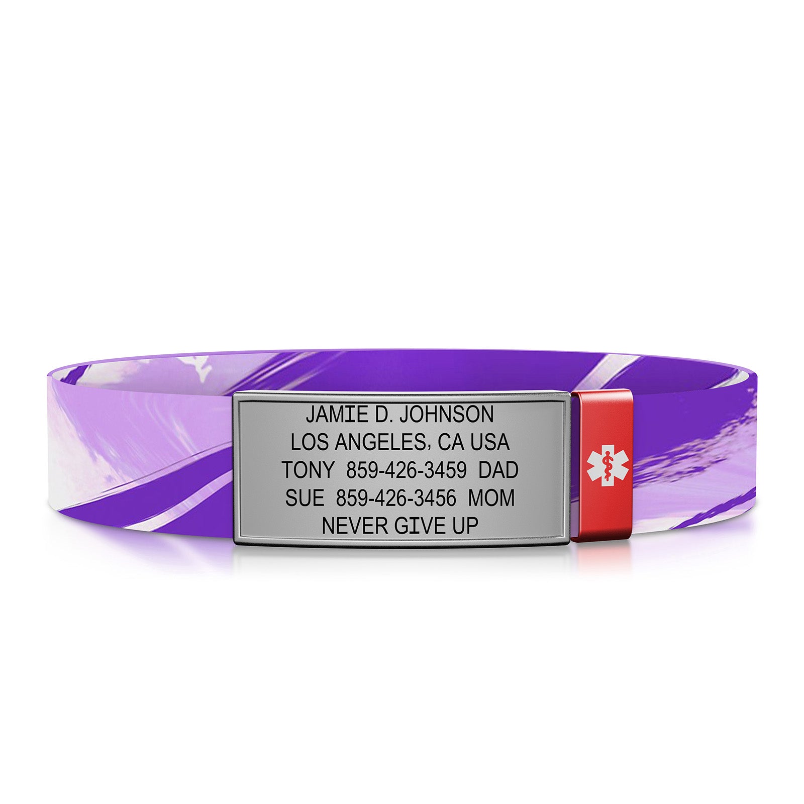 Stretch Medical ID - Kids' - Slate-Ember / Classic | Amethyst