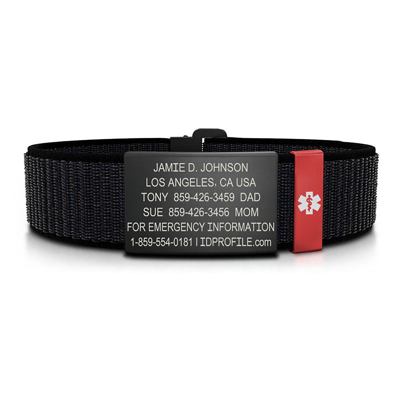Nylon Loop Medical ID - XL - With iD Profile ID 19mm Graphite-Ember Classic | Cosmic ROAD iD
