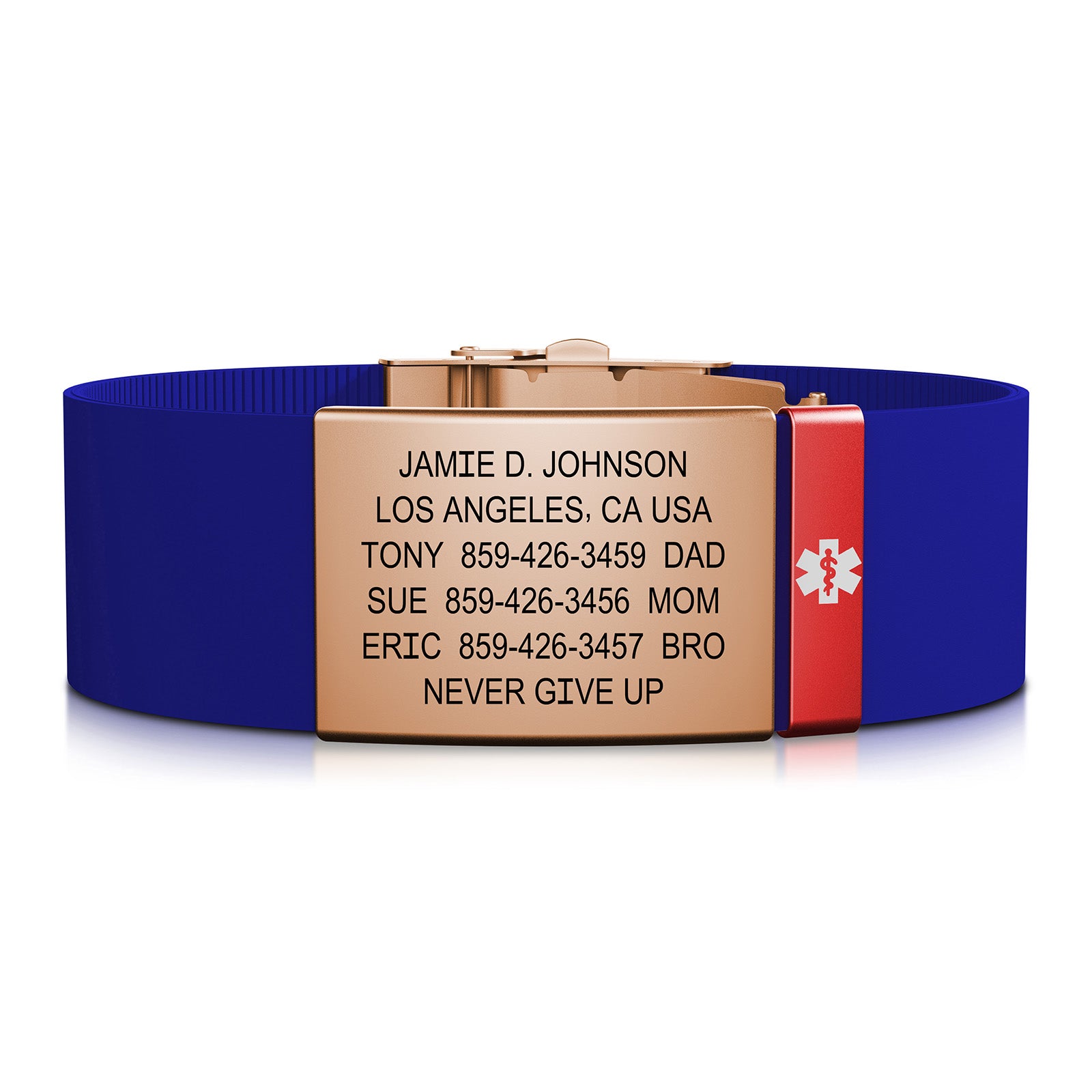 Elite Medical ID - 19mm / Rose Gold-Ember / Classic | Blue