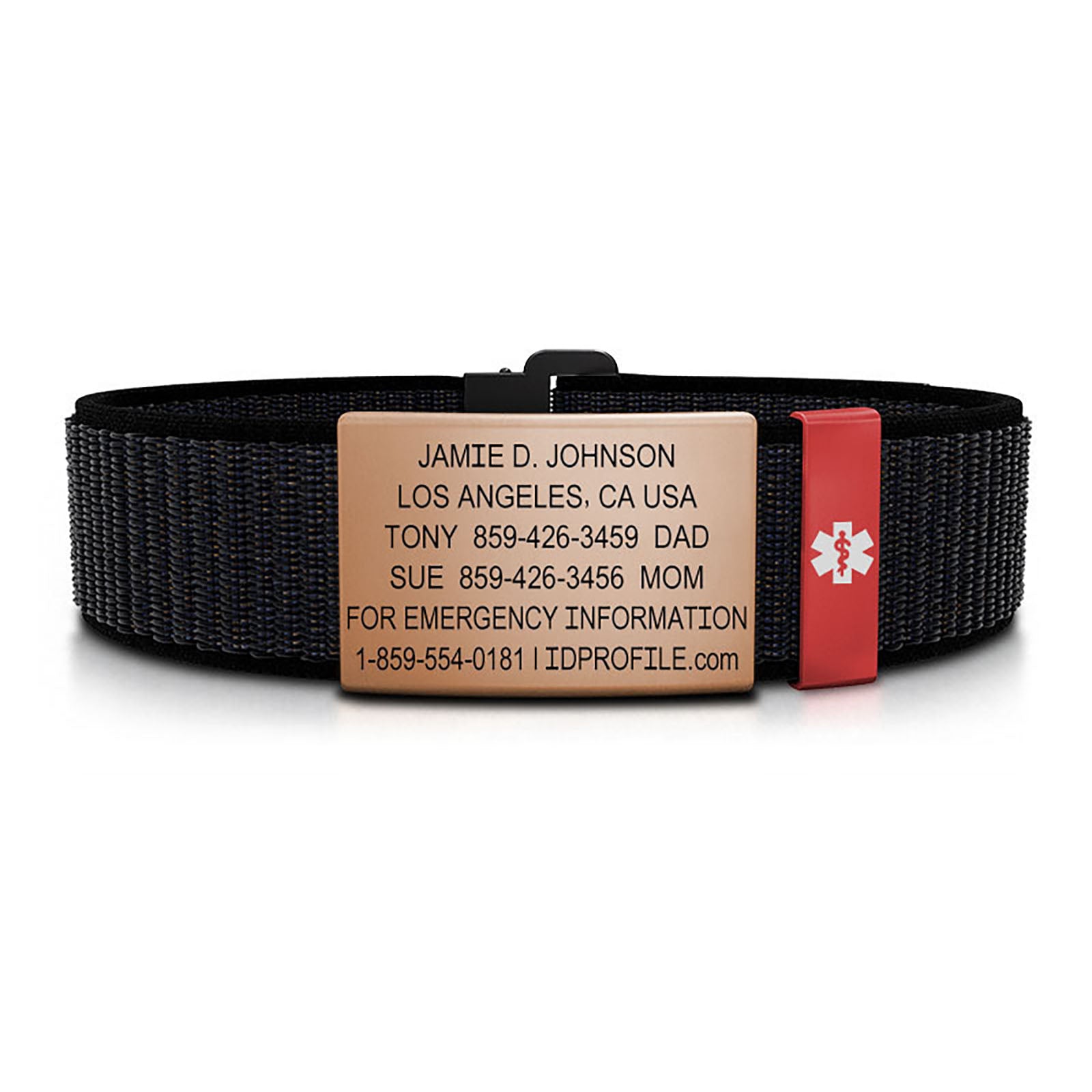 Nylon Loop Medical ID - XL - With iD Profile ID 19mm Rose Gold-Ember Classic | Cosmic ROAD iD