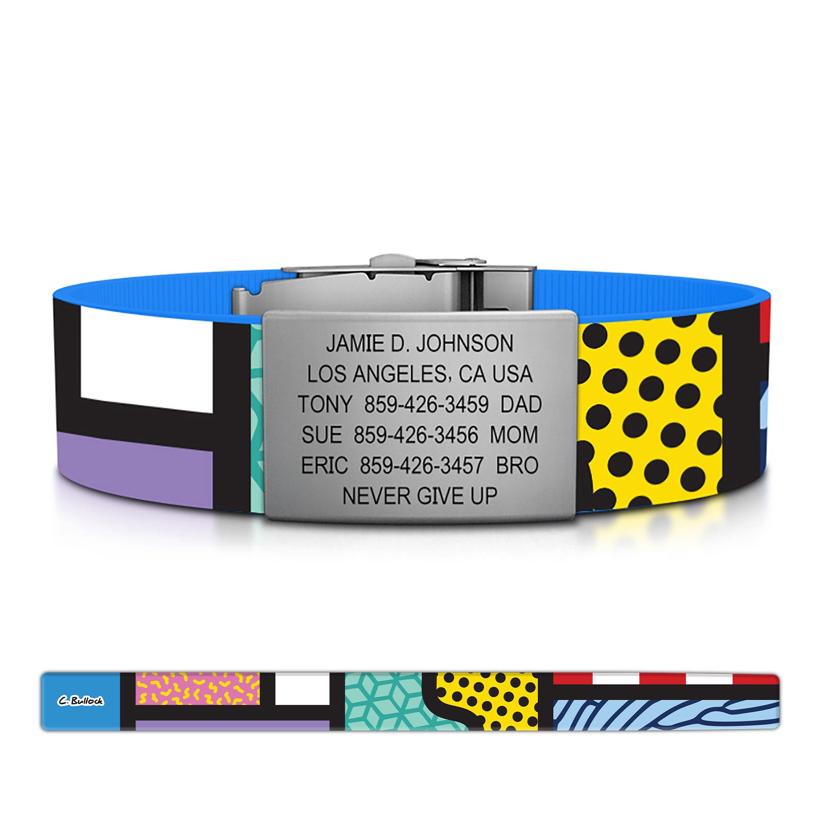 Wrist ID Elite Silicone Clasp ID Bracelet | 19 MM | Slate | ROAD iD