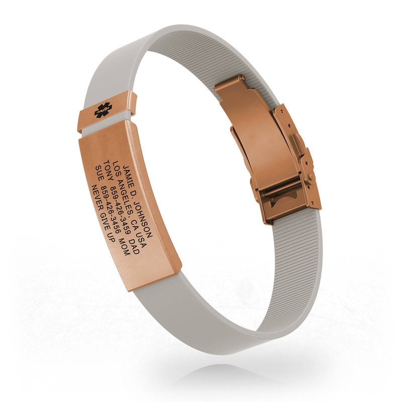 Medical Alert Bracelets in Silver and Leather