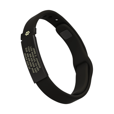 Medical ID Sport Pin-Tuck 13mm Graphite ID Black-Graphite - ROAD iD