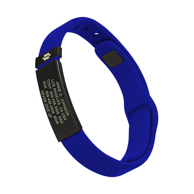 Medical ID Sport Pin-Tuck 13mm Graphite ID Blue-Graphite - ROAD iD