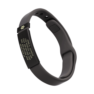 Medical ID Sport Pin-Tuck 13mm Graphite ID Gray-Graphite - ROAD iD