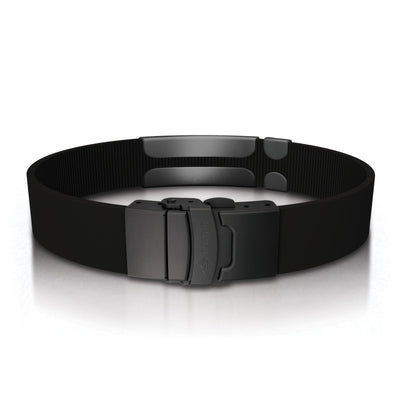 Medical ID Elite Silicone Clasp 13mm Graphite ID  - ROAD iD