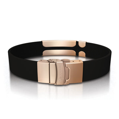 Medical ID Elite Silicone Clasp 13mm Rose Gold ID  - ROAD iD