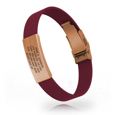 Wrist ID Elite Silicone Clasp 13mm Rose Gold ID  - ROAD iD