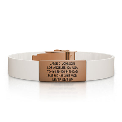 Wrist ID Elite Silicone Clasp 13mm Rose Gold ID  - ROAD iD