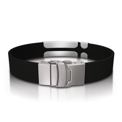 Medical ID Elite Silicone Clasp 13mm Slate ID  - ROAD iD