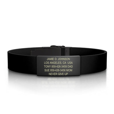 Wrist ID Elite Silicone Clasp 13mm Graphite ID  - ROAD iD