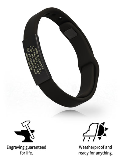 Wrist ID Sport Pin-Tuck 13mm Graphite ID Black - ROAD iD