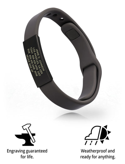 Wrist ID Sport Pin-Tuck 13mm Graphite ID Gray - ROAD iD