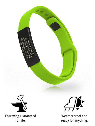 Wrist ID Sport Pin-Tuck 13mm Graphite ID Lime - ROAD iD