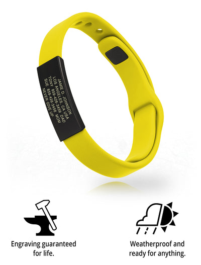 Wrist ID Sport Pin-Tuck 13mm Graphite ID Yellow - ROAD iD