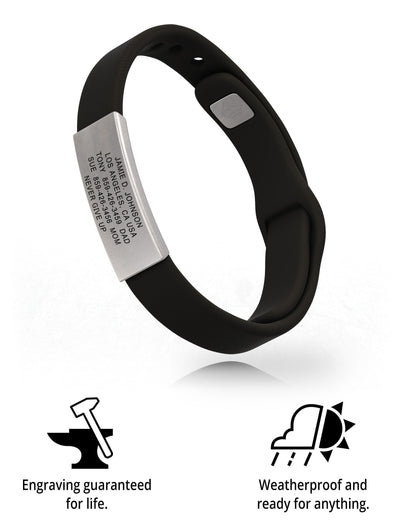 Wrist ID Sport Pin-Tuck 13mm Slate ID Black - ROAD iD