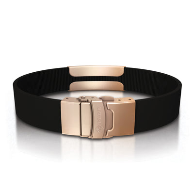 Wrist ID Elite Silicone Clasp 13mm Rose Gold ID  - ROAD iD