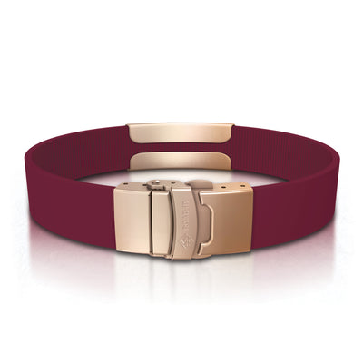 Wrist ID Elite Silicone Clasp 13mm Rose Gold ID  - ROAD iD